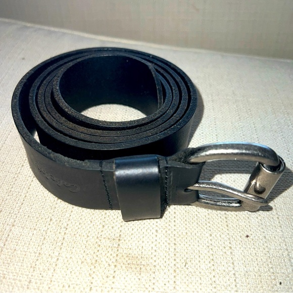 CABELAS Black BUFFALO LEATHER full grain belt 46” roughneck - Picture 1 of 7